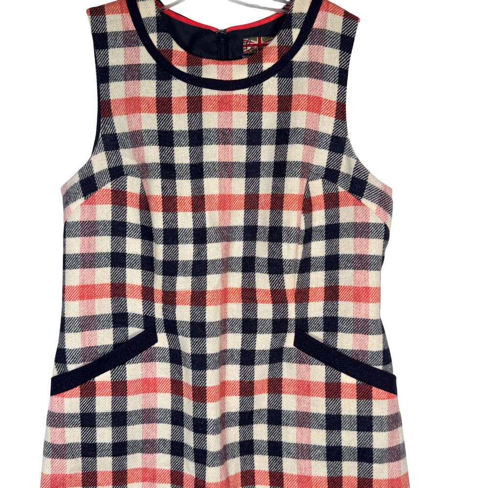 Boden British Tweed Mallalieus 100% Wool Plaid Sheath Dress 12L - Picture 4 of 12